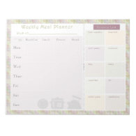 Weekly Meal Planner Colorful Retro Notepad