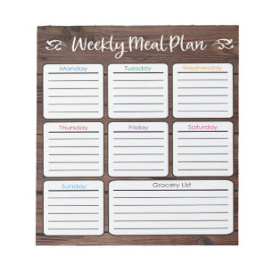 Weekly Meal Planner- Dark Brown Notepad