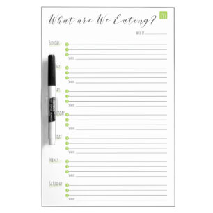 Weekly meal planner dry erase board
