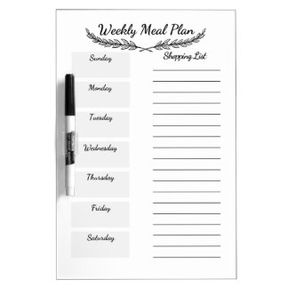 Weekly Meal Planner Dry Erase Board