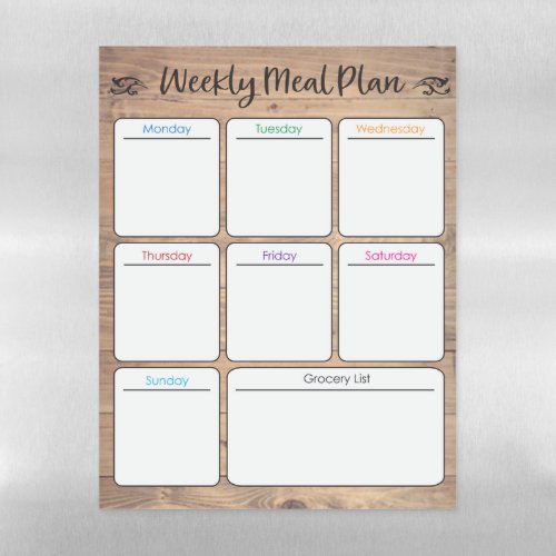 Weekly Meal Planner Dry Erase Board