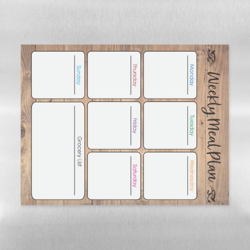 Weekly Meal Planner Dry Erase Board Zazzle