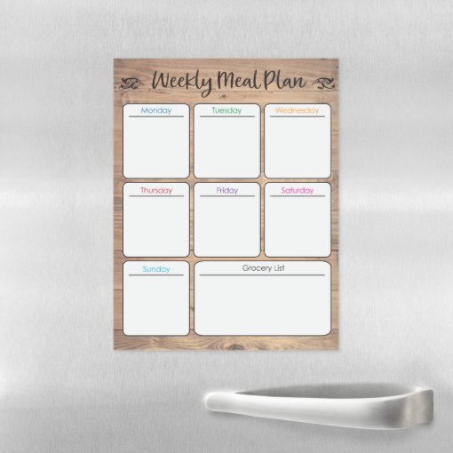 Weekly Meal Planner Dry Erase Board Zazzle