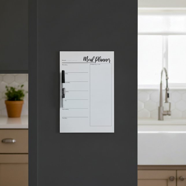 Weekly meal planner dry erase board (Home meal planner.)