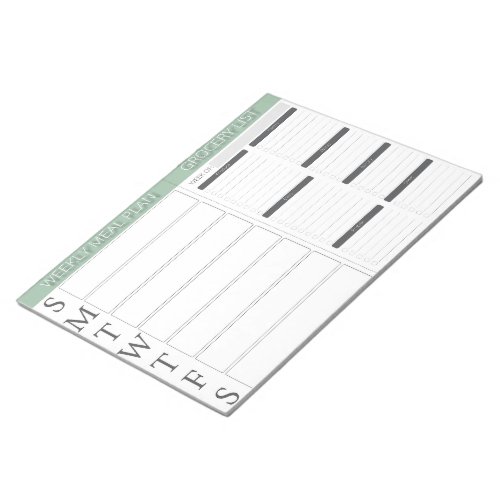 Weekly Meal planner  Grocery List Notepad