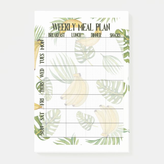 Weekly meal planner list post-it notes (Front)