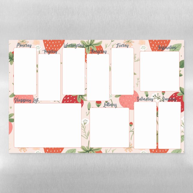 Weekly Meal Planner Magnetic Dry Erase Sheet (Horizontal)