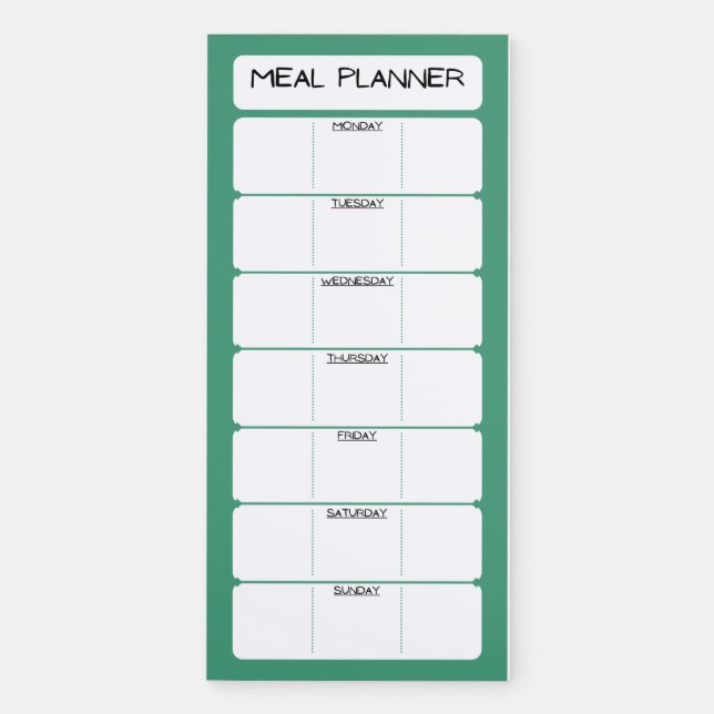 Weekly Meal Planner - Magnetic Notepad (Front)