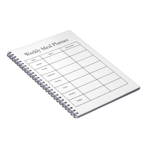Weekly Meal Planner Notebook