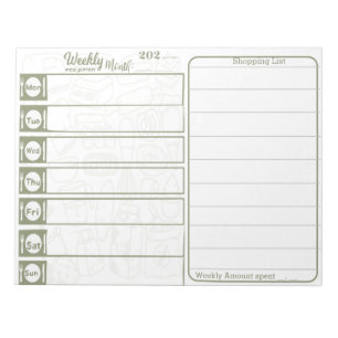 Weekly Meal Planner Notepad