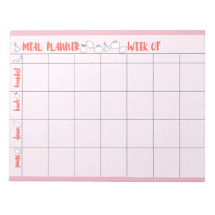 Weekly Meal Planner Notepad