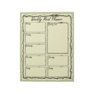 Weekly Meal Planner Notepad