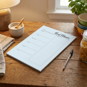Weekly Meal Planner Notepad with Shopping List