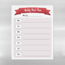 Weekly Meal Planner Red