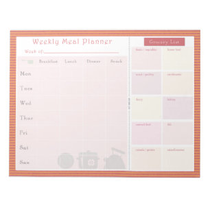 Weekly Meal Planner Summer Line Notepad