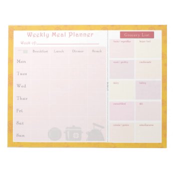 Weekly Meal Planner Summer Notepad by JulDesign at Zazzle