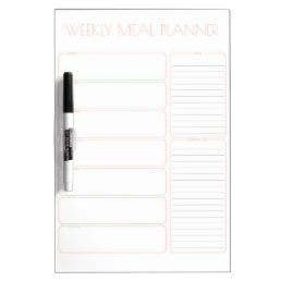 Weekly Meal Planning &amp; Shopping List Organization Dry Erase Board