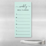 Weekly Meal Simple Pastel Green Magnetic Notepad<br><div class="desc">Add your weekly meal on this simple and colorful planner.</div>