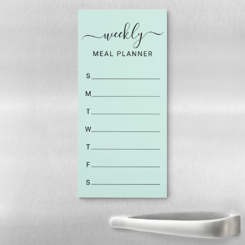 Weekly Meal Simple Pastel Green Magnetic Notepad