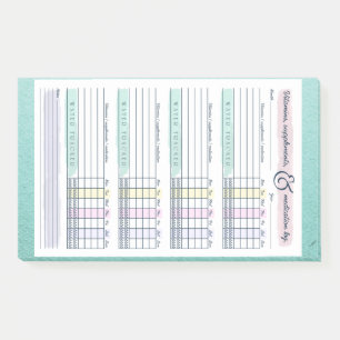 Weekly Meds Vitamin and Water Tracker  Post-it Notes