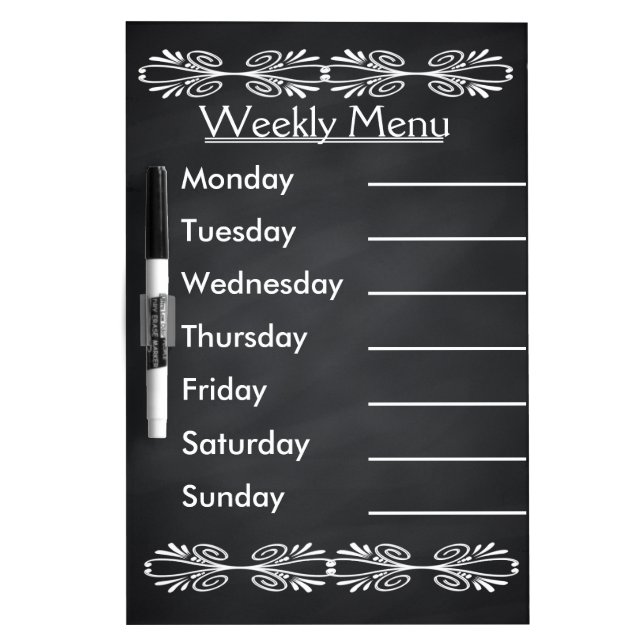 Weekly Menu Blackboard for Kitchen (Front)