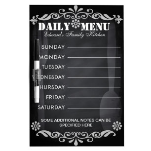 Weekly Menu Blackboard for Kitchen