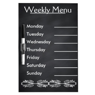 Weekly Menu Blackboard for Kitchen