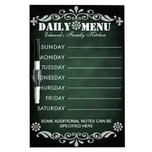 Weekly Family Menu Meal Planner A3 Lavagna Dry Wipe Clean Board Pasti  Shopping Idee -  Italia