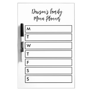 Weekly Family Menu Meal Planner A3 Lavagna Dry Wipe Clean Board Pasti  Shopping Idee -  Italia