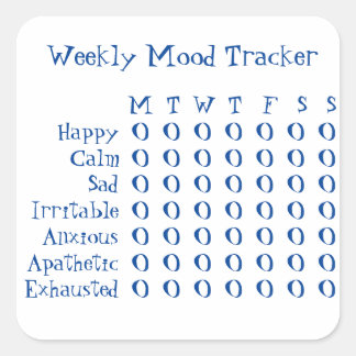 Weekly Mood Tracker Square Sticker