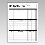 Weekly Morning Routine Checklist Notepad<br><div class="desc">Organize your tasks and establish a more efficient weekly workflow with this simple daily routine checklist. The minimal layout of each tear away sheet helps you log activities, chores, reminders, or tasks by both time and days of the week. Additionally, you can further personalize this design by adding your own...</div>