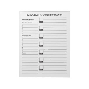 Weekly Notepad Simple and Functional Lined Monday