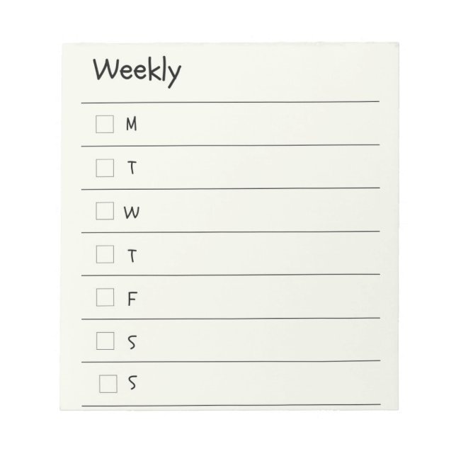 Weekly Organize Your Week in Style  Notepad (Front)