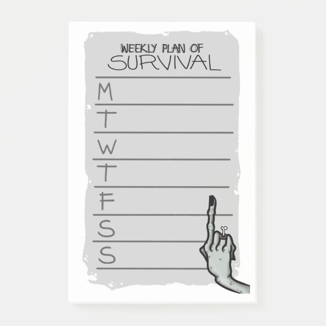 Weekly Plan of Survival Notes (Front)