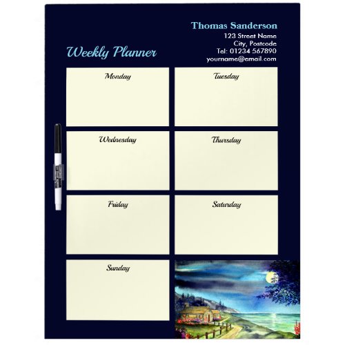 Weekly Planner By the Light of The Silvery Moon Dry Erase Board