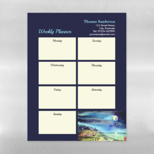 Weekly Planner By the Light of The Silvery Moon Magnetic Dry Erase Sheet
