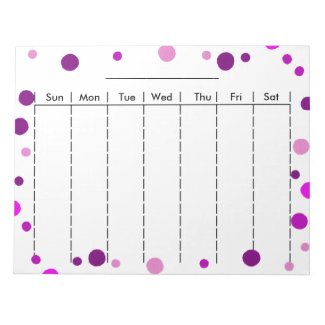 Weekly  Planner Chart with Days of the Week Pages