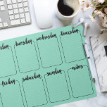 Weekly Planner Custom Color Tear Away Calendar Notepad<br><div class="desc">Lined,  Customize with your own background color,  Click "customize it" to change the color on the right; use the eye dropper tool,  "advanced" for the whole spectrum.</div>
