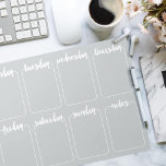 Weekly Planner Custom Color Tear Away Calendar Notepad<br><div class="desc">White brushy style letters.  Customize with your own background color,  Click "customize it" to change the color on the right; use the eye dropper tool,  "advanced" for the whole spectrum.  Lined version also available.</div>