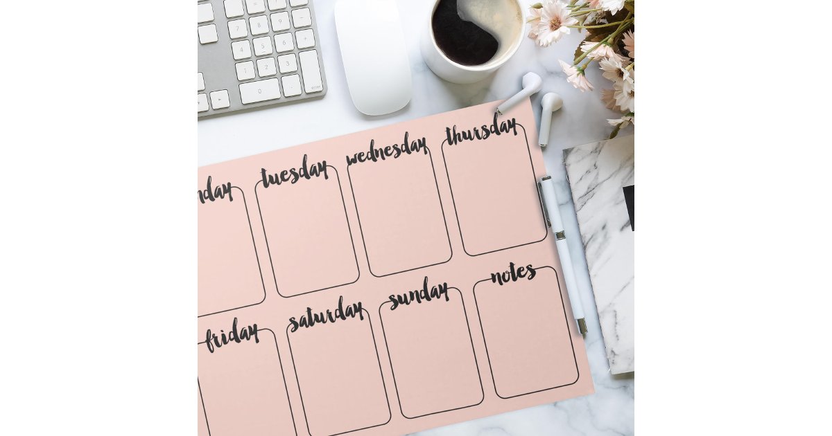 Weekly Planner Custom Color Tear Away Calendar Notepad | Zazzle