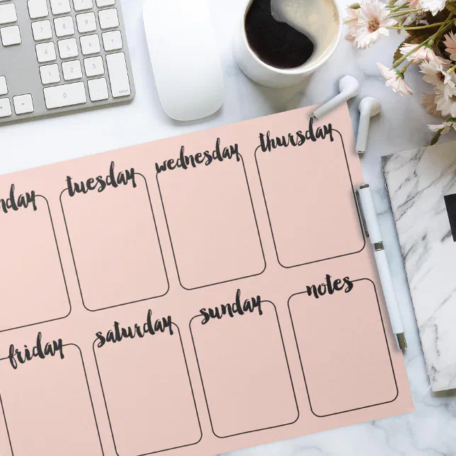 Weekly Planner Custom Color Tear Away Calendar Notepad | Zazzle