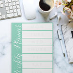 Weekly Planner Custom Color Weekly Calendar Notepad<br><div class="desc">Customize with your own background color,  Click "customize it" to change the color on the right; you can also change the days of the week if you like to start your week with Sunday.</div>