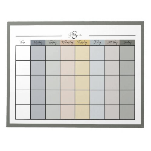 Weekly Planner Daily Color Combo 1  Notepad