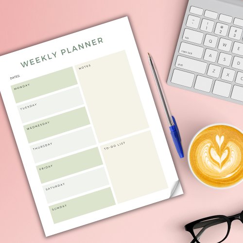 Weekly Planner Daily Time Block Appointment  Notepad