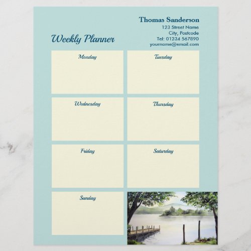 Weekly Planner Derwentwater Lake District Cumbria Letterhead