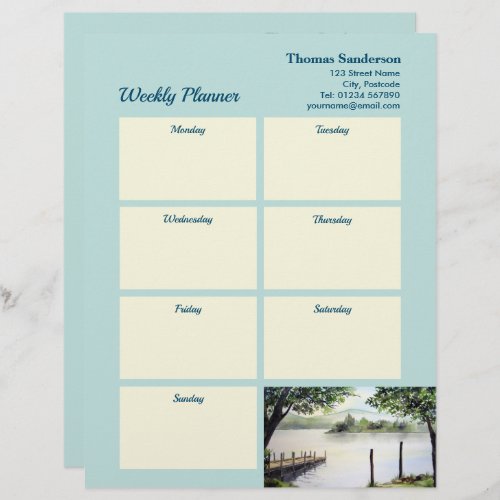 Weekly Planner Derwentwater Lake District Cumbria Letterhead