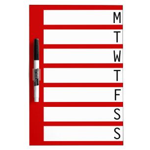 Weekly Planner ~ Dorm / Home/ Office Dry Erase Board