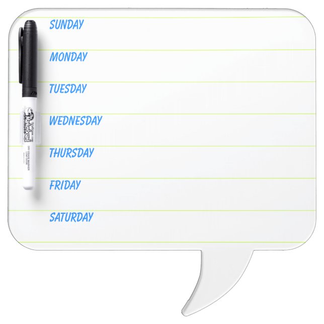 Weekly Planner Dry-Erase Board (Front)