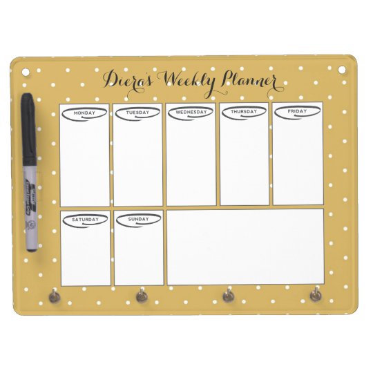 Weekly Planner Dry Erase Board Zazzle