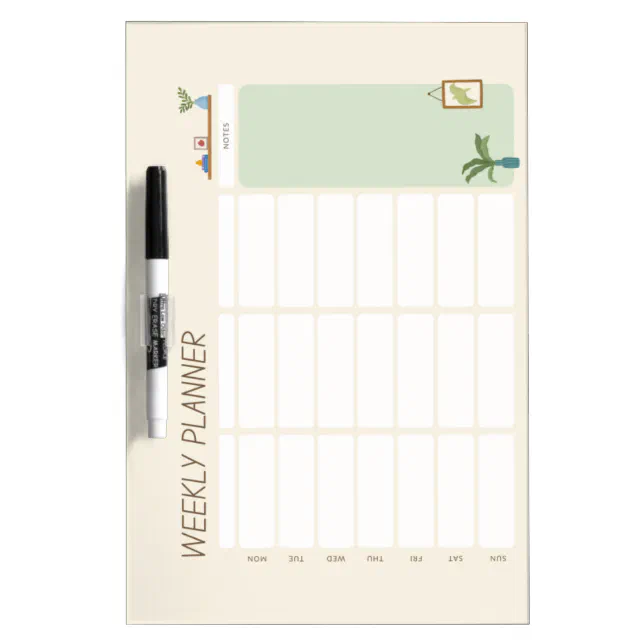 Weekly Planner Dry Erase Board | Zazzle